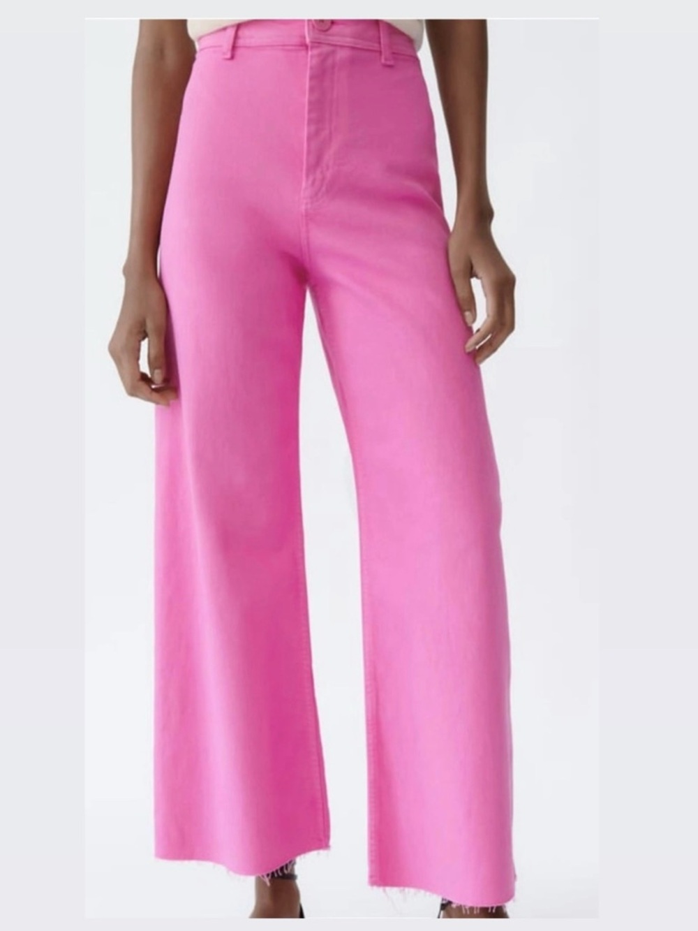 Zara Pink Wide-Leg Jeans